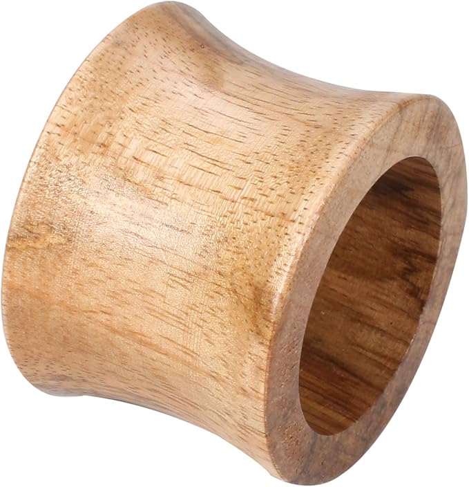 Wooden Napkin Rings Set of 12 - Handcrafted Napkin Holder for Dinner Table Decoration, Weddings, Home, Kitchen, Decor, Dinner, Parties, Every Day Use - Durable, Versatile (Brown)- CLEENTABLE