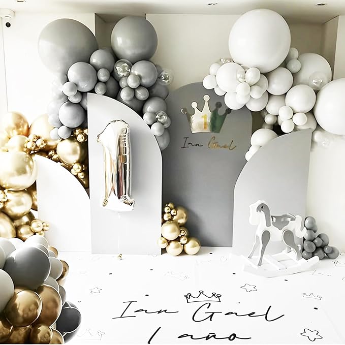 90pack Gray Balloons Different Size 18/12/10/5 Inch Pastel Grey Balloon Garland Arch Kit for Graduation, Wedding, Birthday, Gender Reveal, Baby Shower, Bridal Shower Decorations