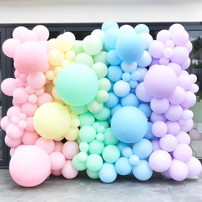 95pack Pastel Balloons Different Size 18/12/10/5 Inch Pastel Balloon Garland Arch Kit for Graduation, Wedding, Birthday, Princess Theme, Easter, Baby Shower, Anniversary Party Decorations