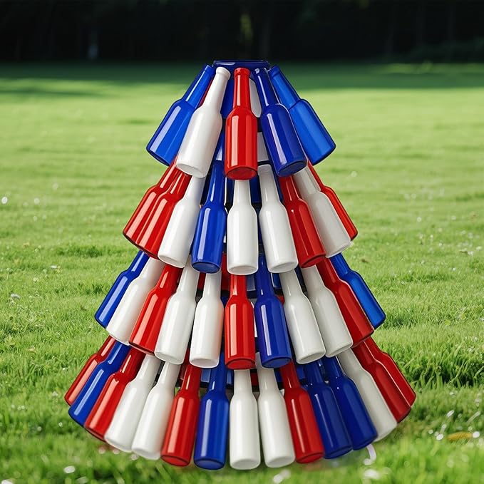 Rtteri 24 Pcs Decorative Colored Wine Bottles 375ml Empty Glass Bottles for Flowers Wedding Decor Centerpiece Christmas Party Favor DIY Crafts (Red,Blue,White)