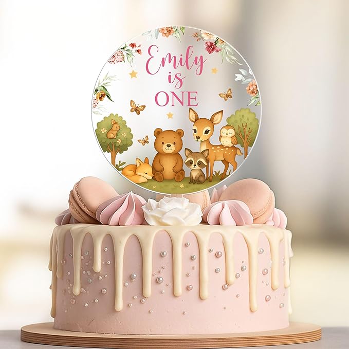 Personalized First Birthday Cake Topper, 1st Birthday Cake Topper For Baby Shower Favors, One Cake Decor