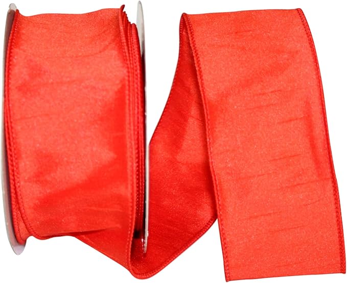 Reliant Ribbon 92975W-058-40H Dupioni Supreme Wired Edge Ribbon, 2-1/2 Inch X 20 Yards, Orange