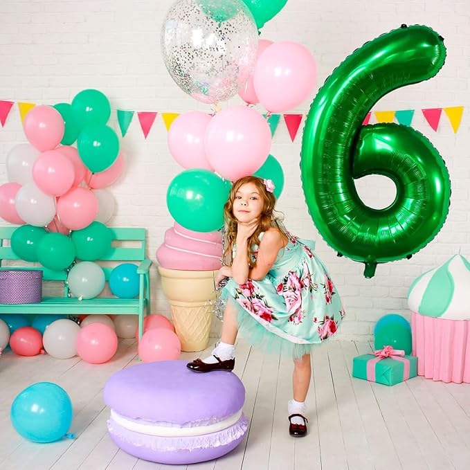 Green Number Balloons, 40 Inch Dark Green Balloon 8.8 Helium Balloon 8th Birthday for 8 Years Birthday Party Wedding Anniversary Decoration Children Girls Boys