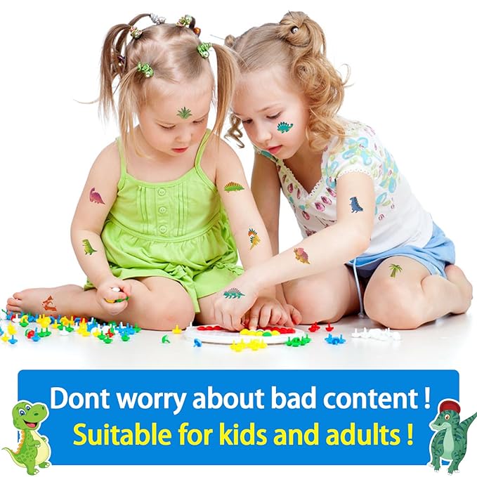 Aresvns Cute Temporary Tattoos for kids Waterproof Tattoo Stickers for Girls and Boys with Dinosaurs, Food, Candy, Astronauts Space Theme Party Favors