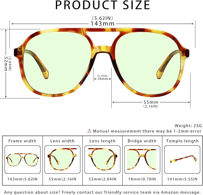 YDAOWKN Retro Square Aviator Sunglasses for Womens Mens Vintage 70s Double Bridge Sun Glasses