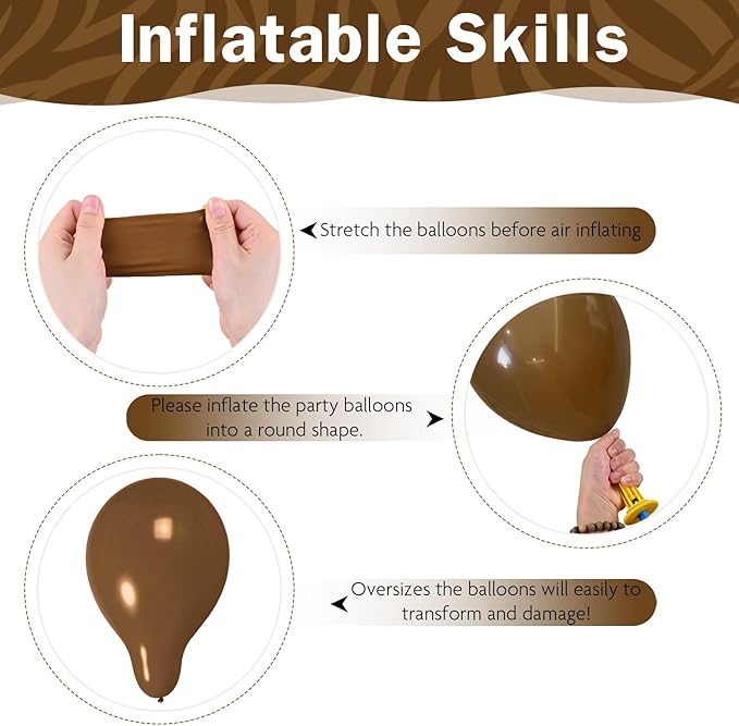 Brown Balloon Arch Kit 18 in Clear Balloons Shades of Brown Cream Dark Coffee Nude Beige Champagne Gold Confetti Balloons for Thanksgiving Fall Boho Cow Rodeo Baby Shower Birthday Party Decor
