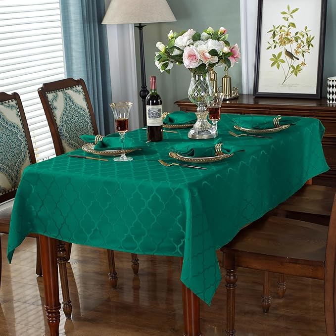 SASTYBALE Christmas Cloth Napkins 20 x 20 Inch, Flower Pattern 4 Pieces Solid Washable Comfortable Napkins for or Xmas Holiday Party Decor (Green, 20” X 20” Napkin)