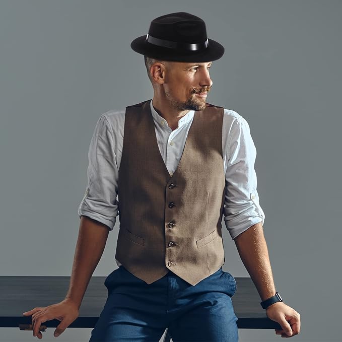 Xtinmee 48 Pack Gangster Hats for Men 1920s Bulk Plastic Gentlemen Costume Hats for Adults 1920s Party Accessories