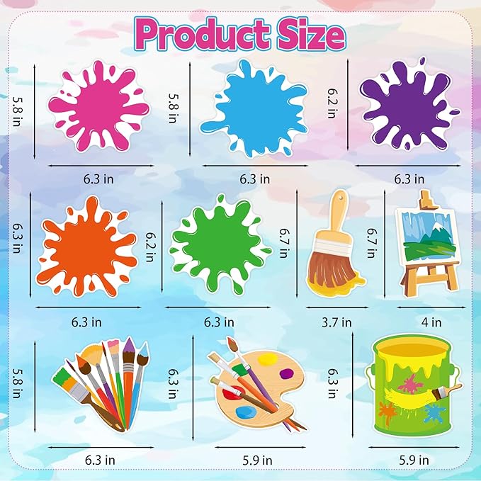 40Pcs Art Painting Hanging Swirl Decorations, Colorful Painting Birthday Party Ceiling Hanging Swirls Artist Hanging Swirls for Art Themed Birthday Baby Shower Party Decor Supplies
