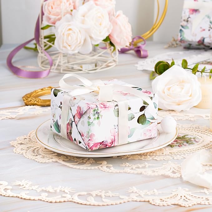 Yarcony Gift Wrapping Paper Roll - 17 Inch X 33Feet - Romantic Pink Flower and Birds Design Girly Gift Wrap Paper for Wedding, Bridal Shower, Motherβs Day, Valentine's Day, Birthday, Holiday