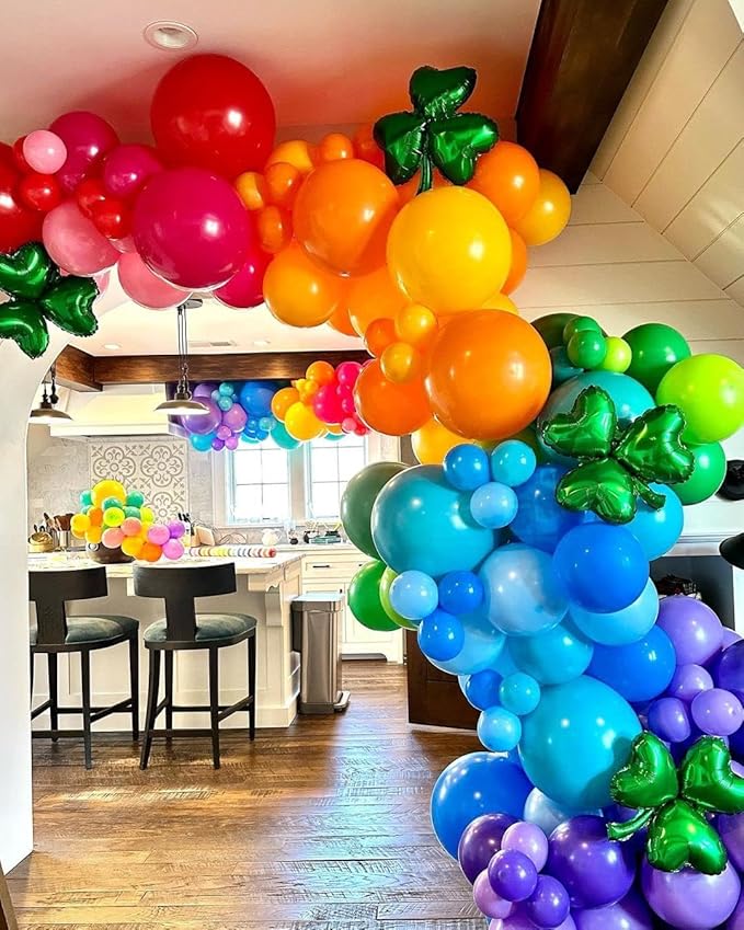 Bezente Pro Duralatex Assorted Rainbow Balloons - 3.2g Premium 100 Pack 12 inch Rainbow Balloons for Long-Lasting Professional Party Decorations, Large Birthday Baby Shower Wedding