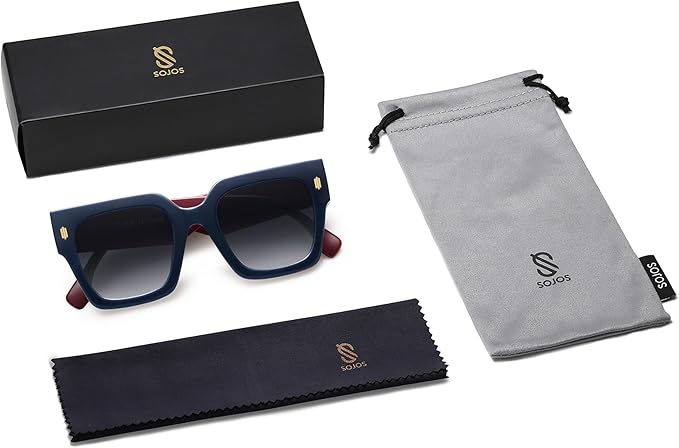 SOJOS Vintage Oversized Square Sunglasses for Women,Retro Womens Luxury Big Large Sun Glasses UV400 SJ2194