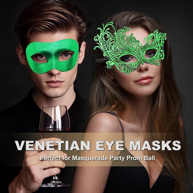 Couple Masquerade Mask for Women Men Venetian Mask Halloween Mask for Party Prom Ball Costume Lace Mask
