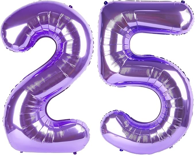 Purple Number 25 Balloon 40 Inch Birthday Decorations, Number 25 Balloon Birthday Party Decorations, Anniversary Decorations Graduations Party Supplies