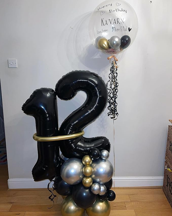40 Inch Black 20 Number Balloons Giant 20 Balloons Black Birthday Balloons 20th Birthday Anniversary Events Party Decorations Supplies