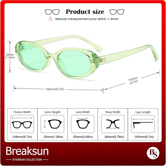 Retro Oval Sunglasses for Women Men Fashion Small Oval Sunglasses 90s Vintage Shades