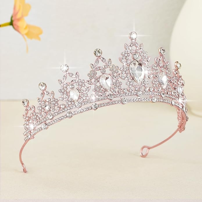Crystal Tiaras & Crowns for Women, Bride Royal Queen Headband Princess Headpieces for Birthday Cake Crown & Prom Pageant Party