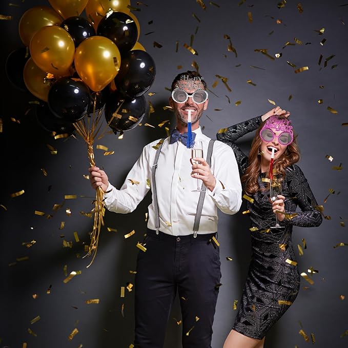 YQUQWN 8 PCS New Years Eve Party Supplies 2026 Happy New Years Party Eyeglasses Noise Makers for 2026 NYE Party Decorations Favors Accessories Photo Booth Props Gifts 2026