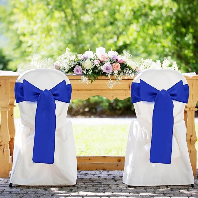 10 Pack Satin Table Runner Royal Blue 12 x 108 Inch Long,Satin Silk Table Runner for Wedding,Birthday Party and Banquet(Royal Blue,10 Pack)