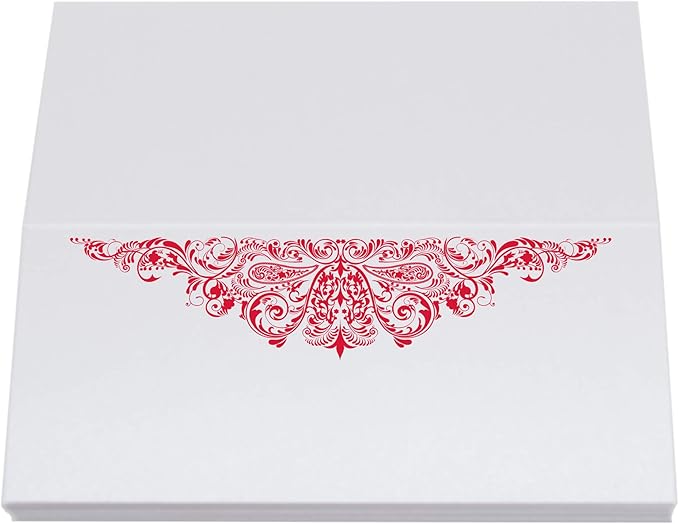 Paisley Place Cards, Ruby Red (Choose Color), Set of 25, Pre-cut and Scored - Wedding, Party, Dinner, and Special Events - Made in the USA