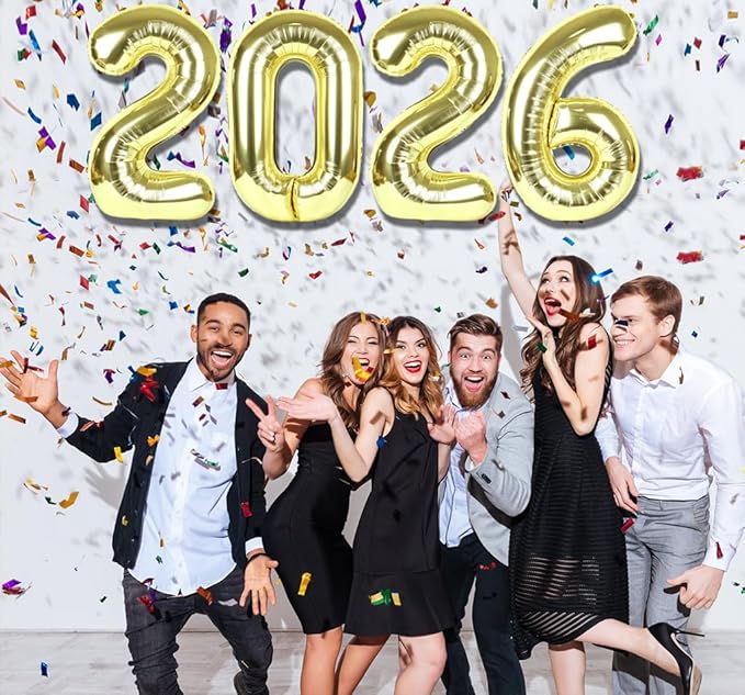 2026 Balloon - Light Gold Birthday Number Balloons, 40 Inch Large Foil Balloons for Men Women Boys Girls Light Gold Themed Birthday Decorations,Number 2026 Balloon