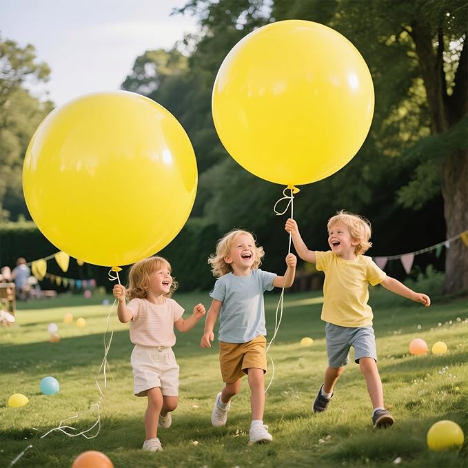 KAWKALSH Yellow Giant Balloons 36 Inch, 9pcs Jumbo Large Round Latex Balloons for Baby Shower Birthday Sunflower Theme Party Decorations