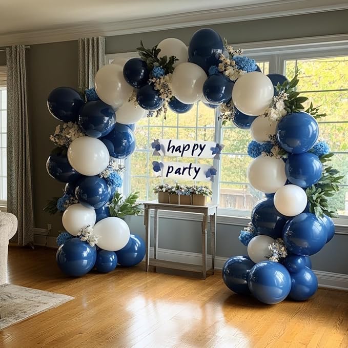 Bezente Pro Duralatex Navy Blue Balloons - 3.2g Premium 100 Pack 12 inch Navy Blue Balloons for Long-Lasting Professional Party Decorations, Large Birthday Graduation Wedding