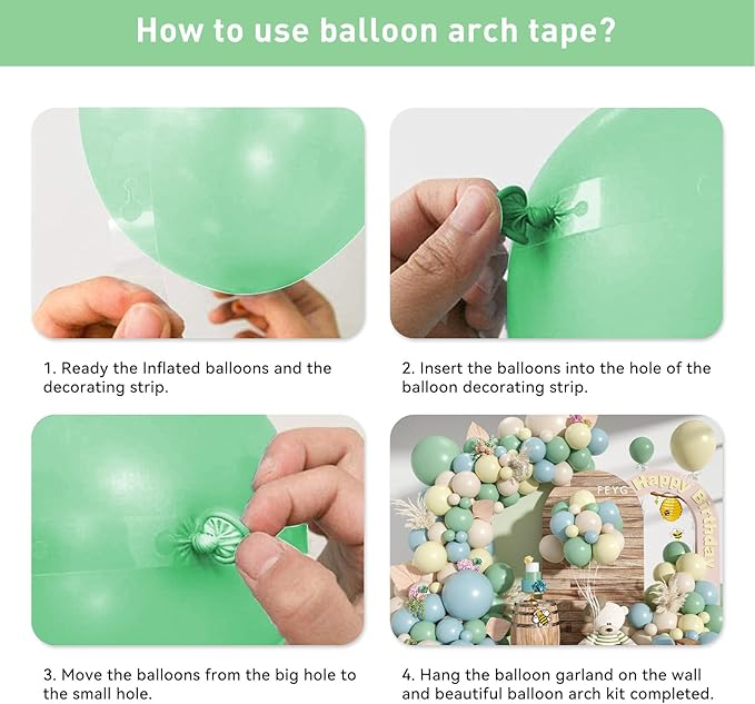 Blue and Yellow Balloon Garland, Pastel Yellow Dusty Blue White Sand Balloon Arch White Avocado Green Balloon for Kids Theme Baby Shower Birthday Bridal Wedding Party Decorations