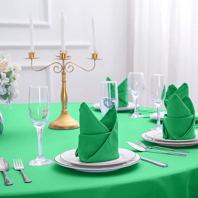 Cloth Napkins 17x17 inch Washable Polyester Dinner Napkins Soft Table Napkins for Wedding Party Dining Banquet(Emerald,25PCS)