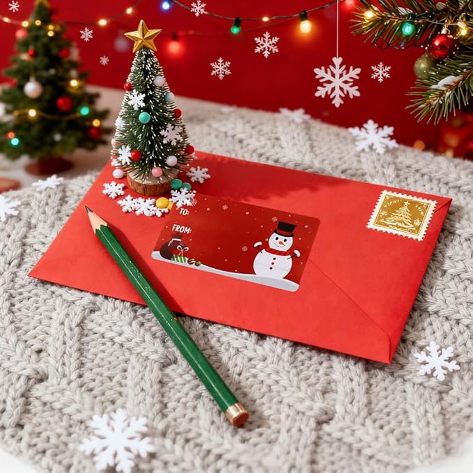 500 PCS Christmas Name Tags Stickers, Gift Tags for Christmas Presents Name Tag Stickers, Adhesive Xmas Gift Tag Label Sticker Holiday Gifts Labels for Women, Men