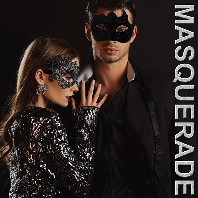 Masquerade Masks for Women Men Couple Lace Eye Mask for Venetian Carnival Halloween Party Ball Prom Costume Mardi Gras