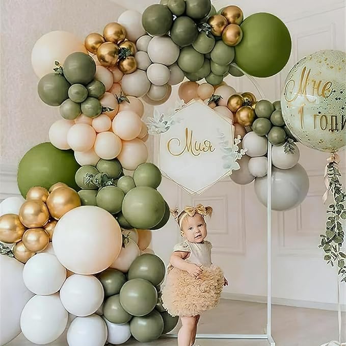 PartyWoo Sage Green Balloons 100pcs 5 Inch Olive Boho Green Latex Balloons for Birthday Baby Shower Graduation Wedding Dinosaur Jungle Golf Football Baseball Theme Party Decorations Green-F11