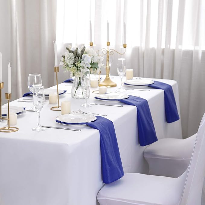 50pcs Polyester Cloth Napkins - 17 x 17 inch Royal Blue Dinner Washable Napkins with Hemmed Edges for Restaurant/Wedding/Hotel(50,Royal Blue)