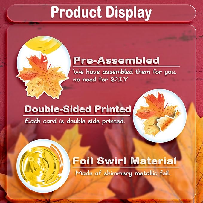 30pcs Fall Leaves Hanging Swirls Maple Leaves Swirls Decorations Thanksgiving Fall Ceiling Hanging Decorations for Autumn Harvest Party Supplies