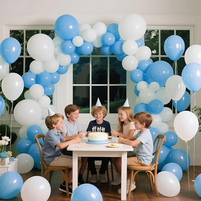 KAWKALSH Baby Blue Balloon Arch Kit 111Pcs 18 12 5 Inch Latex Party Balloons Garland for Birthday Baby Shower Wedding Engagement Anniversary