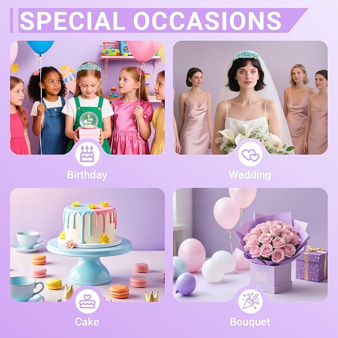 Tiara Crown for Women, Queen Tiara for Birthday Prom Bridal Party Custome Blue