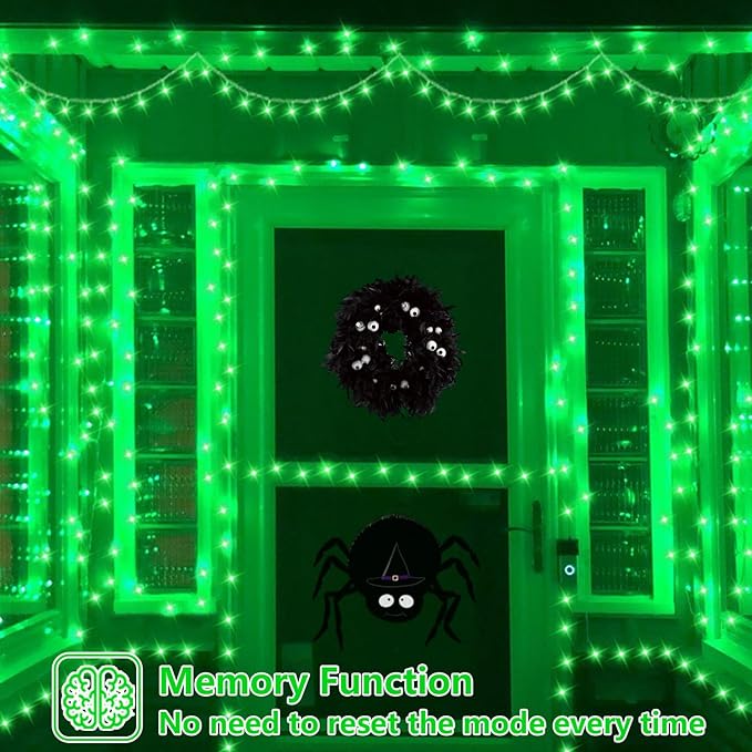 YEGUO 165ft 500 LED Christmas Lights Outdoor Waterproof, Green String Lights Indoor Plug in, 8 Modes Clear Wire for Christmas Holiday Home Tree Garden Patio Decor