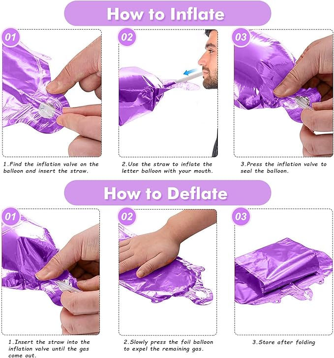 Purple Happy Birthday Balloon Banner, 16 Inch Lilac Happy Birthday Bunting Banner with Letter Foil Balloons for Girl Women Princess Galaxy Magic Witch Glam Theme Birthday Party Decorations Supplies