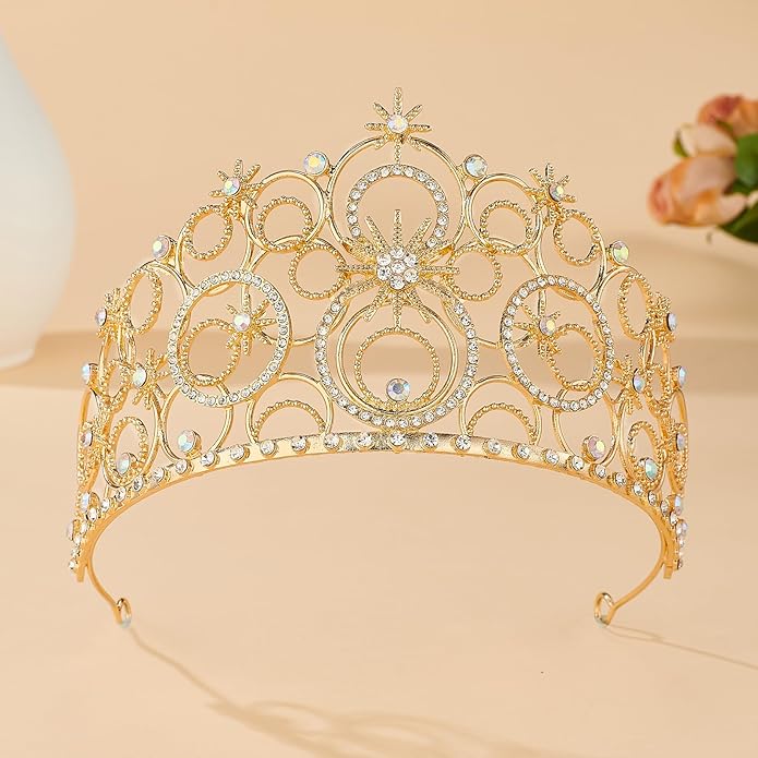 Crystal Crowns for Women, Crystal Bubble TiaraBride Royal Queen Headband Princess Headpieces for Women Bridal Wedding Prom Birthday Party Crowns