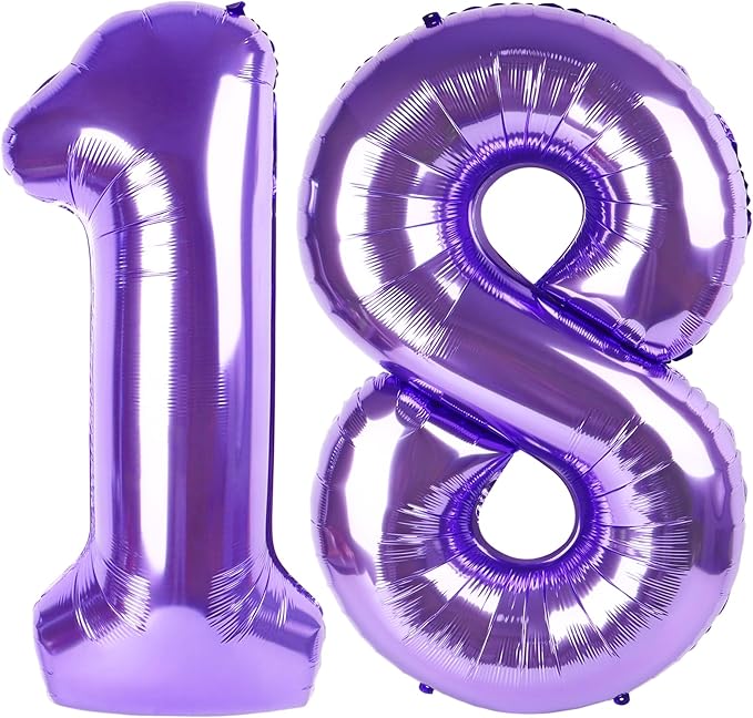 Purple Number 18 Balloon