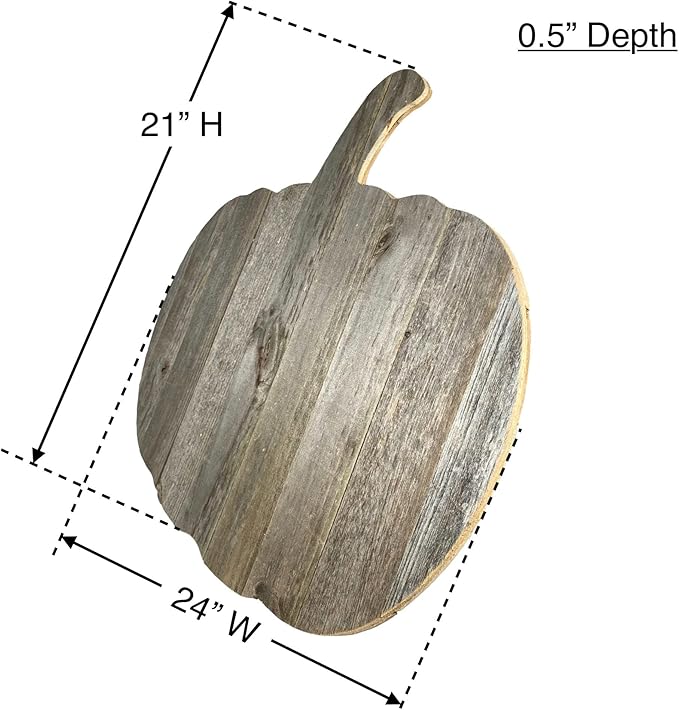BARNWOODUSA Rustic Farmhouse Wood Pumpkin Fall Harvest Wall Décor for Autumn, Thanksgiving, Halloween, DIY Décor Natural Weathered Gray 24 inch pumpkin Reclaimed and Recycled Wood