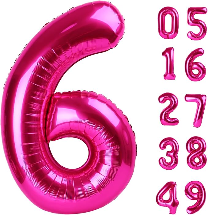 2026 number balloon rose red