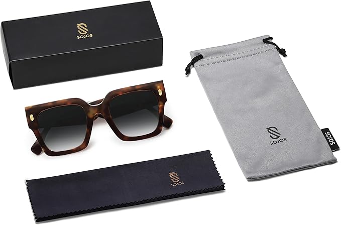 SOJOS Vintage Oversized Square Sunglasses for Women,Retro Womens Luxury Big Large Sun Glasses UV400 SJ2194