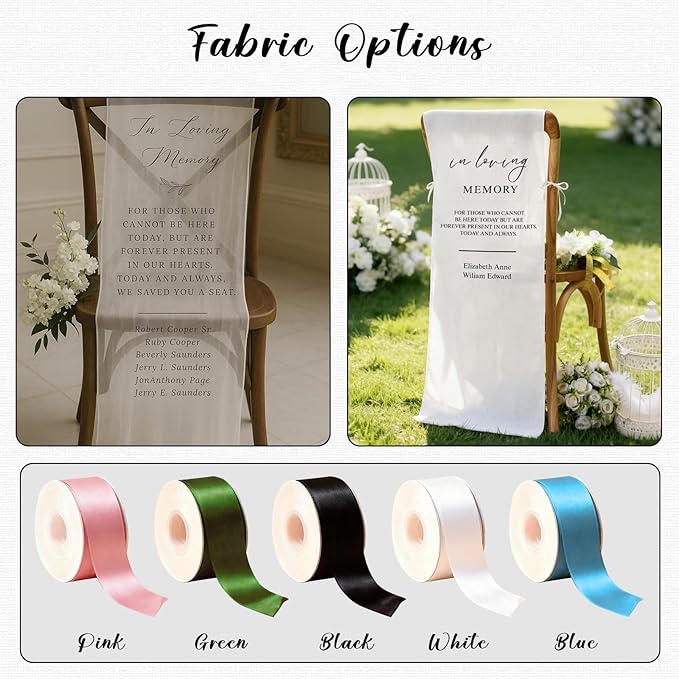 Personalized Reserved Wedding Chair Sign Banner, Custom In Loving Memory Chair Sign for Wedding Ceremony Decoration, Reserved Cotton Seat Sign to Save a Seat for Loved One in Heaven