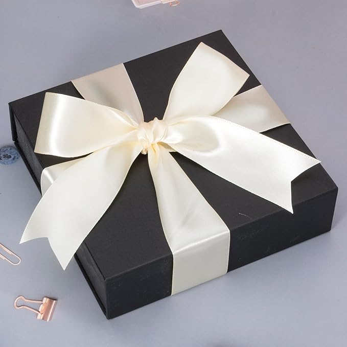 ATRBB 25 Yards 1-1/2 inch Wide Satin Ribbon Perfect for Wedding,Handmade Bows and Gift Wrapping(Ivory)