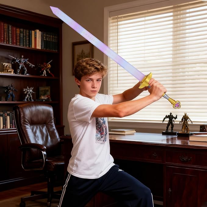 Cosplay Anime Costume Accessories 3D Printed Sword Retractable Weapon Adults Halloween Outfits,Korean Idol Cosplay Weapon Purple