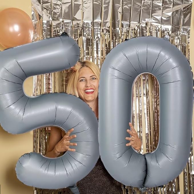 40in Gray Number 3 Balloons Big Foil Mylar Party Balloons for Girls Boys 3rd Birthday Party Decorations Supplies