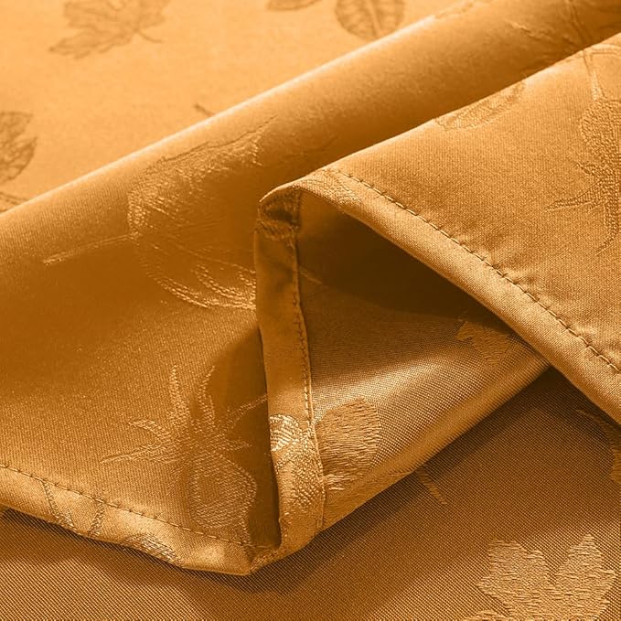 MATIRUG Fall Thanksgiving Tablecloth Rectangle 60X102 inches,Spillproof Wrinkle Free Autumn Jacquard Table Cloth for Friendgiving Harvest Holiday, Amber