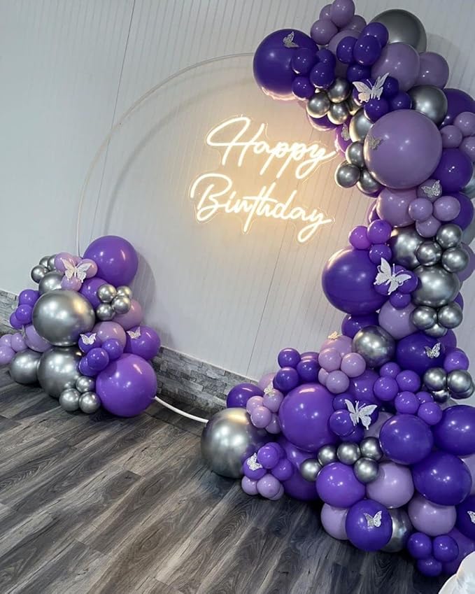 Bezente Pro Duralatex Dark Purple Balloons - 3.2g Premium 100 Pack 12 inch Purple Balloons for Long-Lasting Professional Party Decorations, Large Wedding Graduation Halloween Birthday