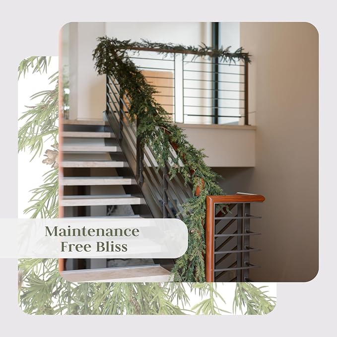 CG Hunter Holiday Collection Faux Garland, Premium Artificial Indoor and Outdoor Large 9-ft Pinecone Christmas Garland, Christmas Decorations and Holiday Greenery